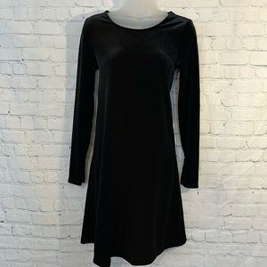 Gap velvet like midi black dress with stretch